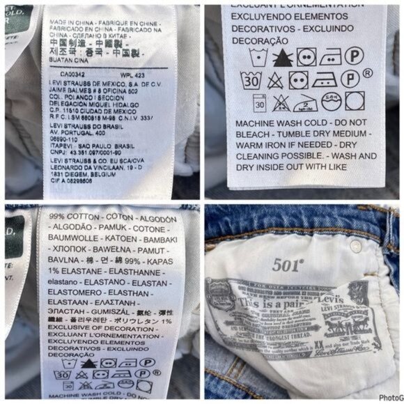 Levi's 501 High waisted raw hem denim Shorts size 27 - Picture 5 of 7